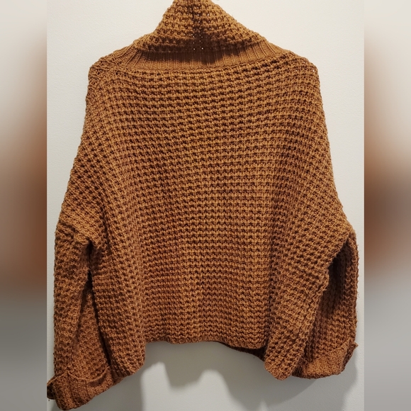 JARDIN by Macris | Burnt Orange Cowl-neck Oversized Sweater in Size L - Picture 4 of 6